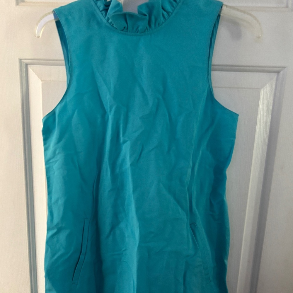 Beautiful Tyler Boe Teal Dress w/Fancy Collar & Straps, Pockets Size XS